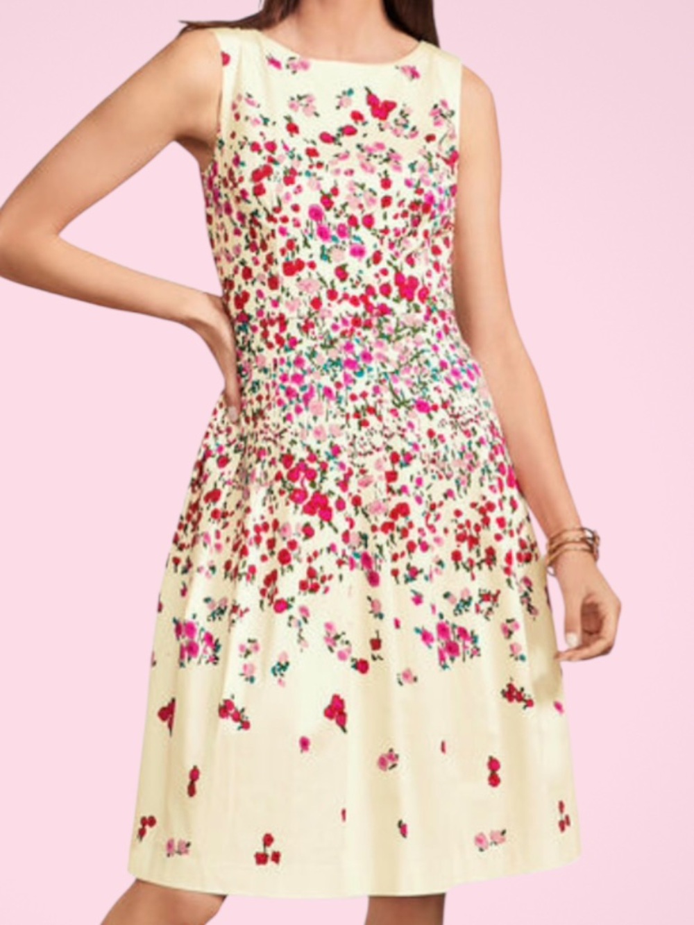 NWT Talbots RSVP Collection Rose Garden Fit & Flare Dress 2 Petite Retail $169